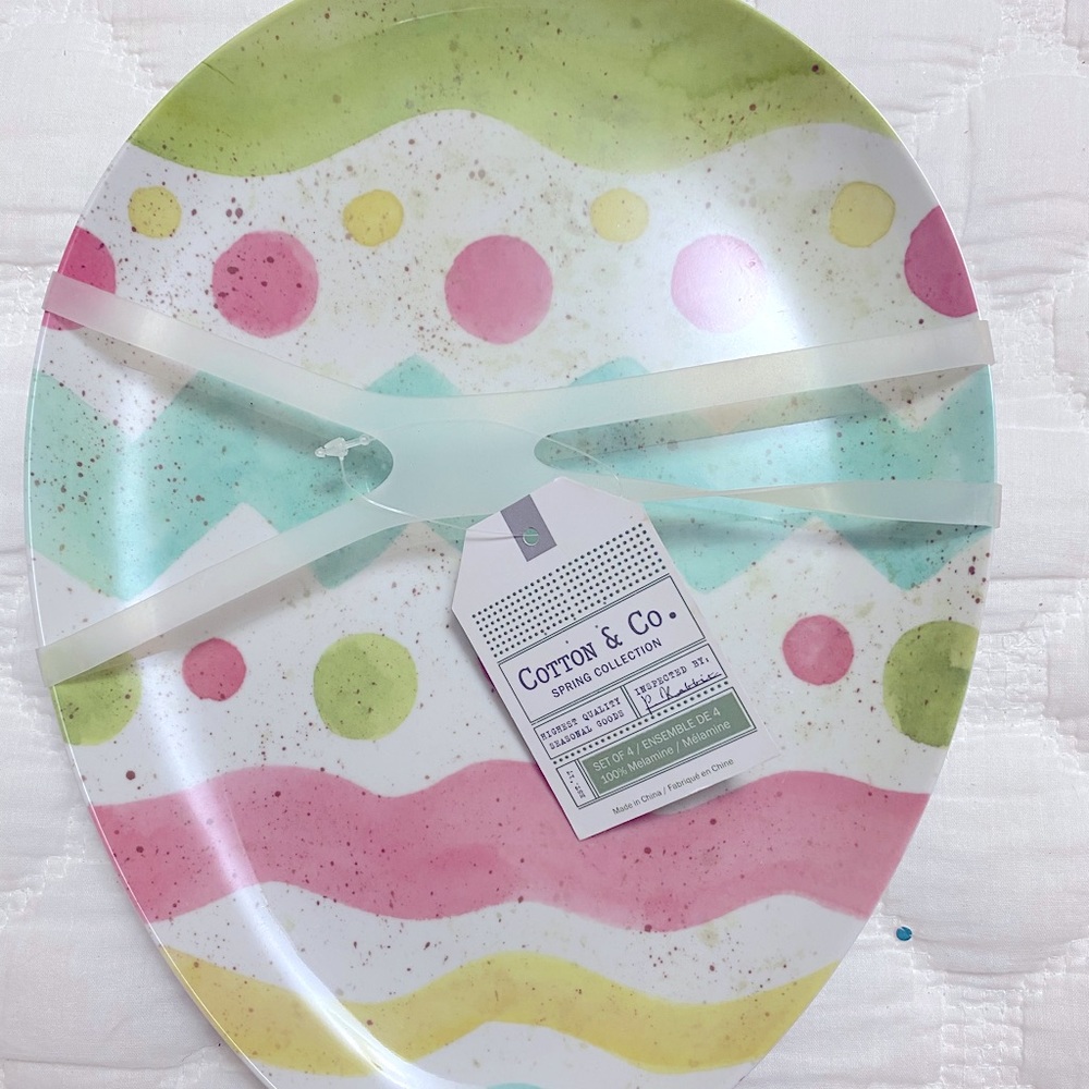 SET OF 7 PLASTIC EASTER PLATES